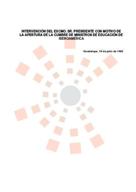 19920719_Guadalupe_Intervención del Presidente en la Cumbre de Ministros de Educación de Iberoamé...