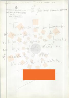 19950608_Castuera-Mérida_Correspondencia de un profesor del Centro de Profesores de Castuera.