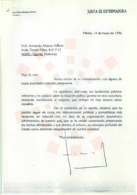 19960514_Mérida_Correspondencia a Armando Alvarez Alvarez