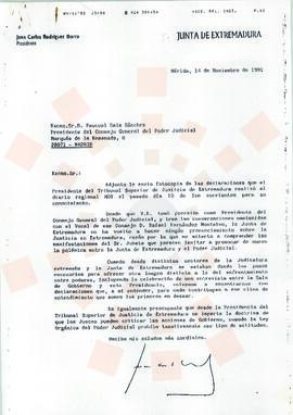 19911114_Mérida-Madrid_Correspondencia a D. Pascual Sala Sánchez