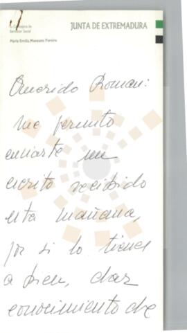 Correspondencia de la Consejera de Bienestar Social de la Junta de Extremadura a la Secretaría de...