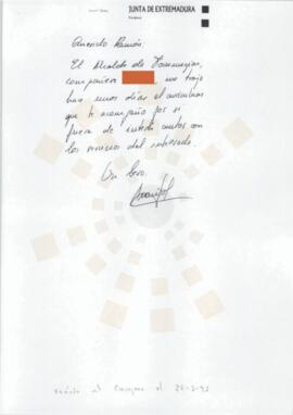 19930322_Correspondencia de María Soledad Pérez a Ramón Ropero Mancera.