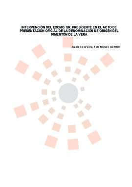 20000201_Jaraíz de la Vera_Intervención del Presidente en la presentación de la Denominación de O...