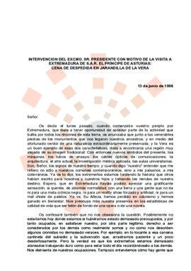 19960613_Jarandilla de la Vera_Intervención del Presidente frente a S.A.R. el Príncipe de Asturias.