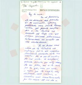 20010828_Correspondencia del Presidente a Juan Tapia