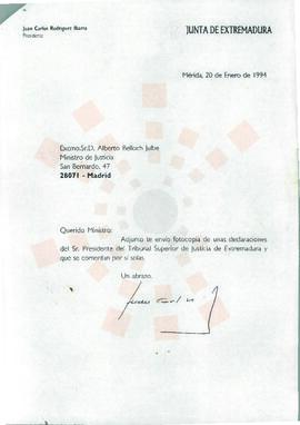 19940120_Mérida-Madrid_Correspondencia al Ministro de Justicia.