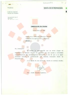 19920609_Mérida_Correspondencia de Román Bolaños a Francisco Amarillo Doblado