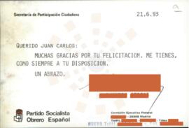 19930621_Madrid_Correspondencia al Presidente Rodríguez Ibarra.