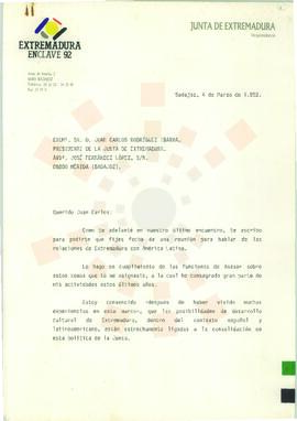 19920304_Badajoz-Mérida_Correspondencia del Asesor sobre relaciones de Extremadura con América La...