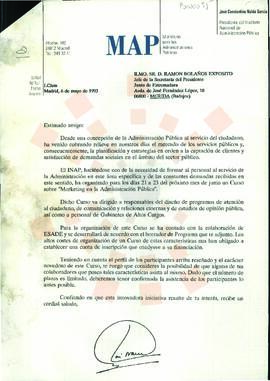 19930506_Madrid-Mérida_Correspondencia del Presidente del Instituto Nacional de Administración Pú...