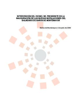 20000706_Baños de Montemayor_Intervención del Presidente en el Balneario de Baños de Montemayor.