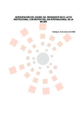 20020308_Badajoz_Intervención del Presidente en el Día Internacional de la Mujer.