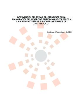 19981027_Castuera_Intervención del Presidente en inauguraciones de Castuera.
