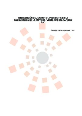 19990318_Badajoz_Intervención del Presidente en la inauguración de "Venta Directa Papiros S....