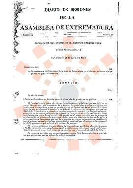 19840628_Diario de Sesiones de la Asamblea de Extremadura I Legislativa