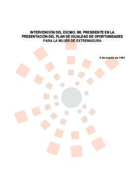 19910308_Mérida_Intervención del Presidente en el Plan de Igualdad de Oportunidades para la Mujer...