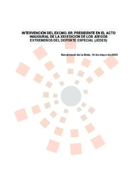 20050510_Navalmoral de la Mata_Intervención del Presidente en la clausura de los XXI Juegos Extre...
