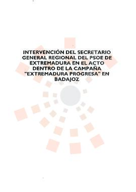 20021219_Badajoz_Intervención del Presidente en el acto de la campaña "Extremadura Progresa&...