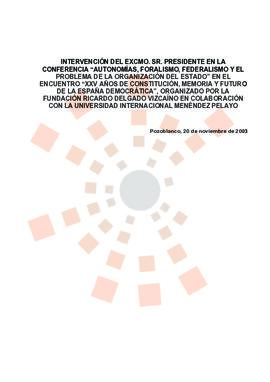 20031120_Pozoblanco_Intervención del Presidente en la conferencia "Autonomías, foralismo, fe...