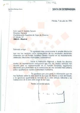 19950707_Mérida-Madrid_Correspondencia al Director General de la Confederación Española de Cajas ...