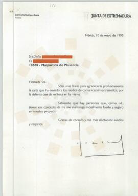 19950510_Mérida-Malpartida de Plasencia_Correspondencia a una ciudadana.