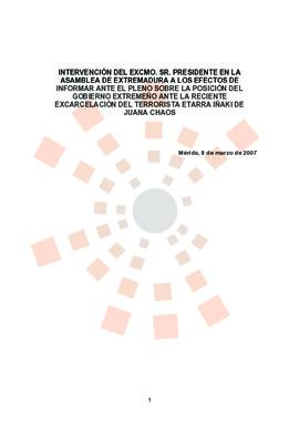 20070308_Mérida_intervención del Presidente en el Pleno sobre la excarcelación del terrorista De ...