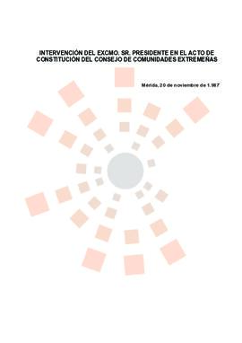 19871110_Mérida_Intervención del Presidente en el Acto de Constitución del Consejo de Comunidades...