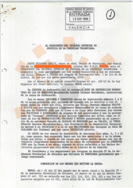 19930512_Barcelona_Correspondencia de D. Abdon Bejarano García al Presidente del Tribunal Superio...