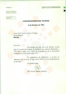 19931006_Mérida_Correspondencia del Jefe de Secretaría de la Presidencia.