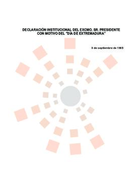 19850908_Trujillo_Discurso "Declaración Institucional con motivo del Día de Extremadura".