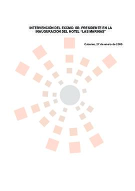 20000127_Cáceres_Intervención del Presidente en el Hotel "Las Marinas".