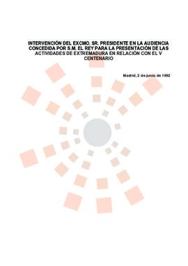 19920602_Madrid_Intervención del Presidente ante S.M. el Rey de España a razón del V Centenario d...