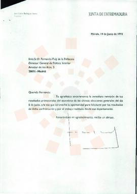 19930614_Mérida-Madrid_Correspondencia al Director General de Política interior.