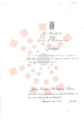 1960428_Mérida_Correspondencia a D. Agapito Gómez Villa de Cáceres