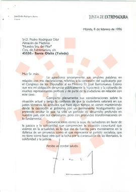 19960208_Mérida_Correspondencia a D. Pedro Rodríguez Díaz