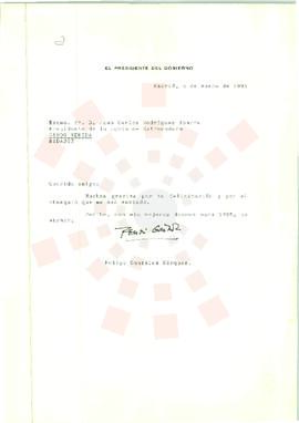 19950105_Madrid-Mérida_Correspondencia del Presidente del Gobierno de España.