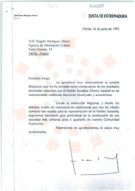 19950616_Mérida-Madrid_Correspondencia al Director de Colpisa Agencia de Información.