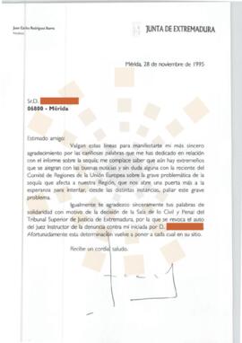 19951128_Mérida_Correspondencia a un miembro del Grupo Parlamentario del Partido Socialista Obrer...