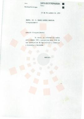 19931229_Correspondencia interna de la Junta de Extremadura, de la Portavoz al Vicepresidente.