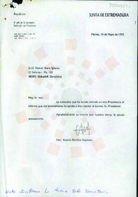 19930514_Mérida-Sabadell_Correspondencia de la Secretaría de la Presidencia.