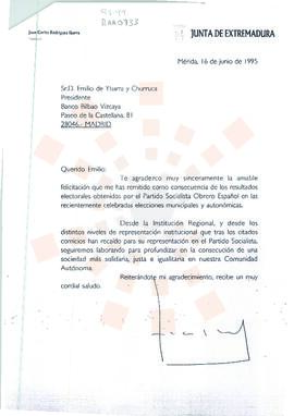 19950616_Mérida-Madrid_Correspondencia al Presidente del Banco Bilbao Vizcaya.