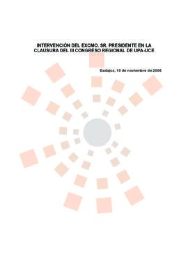 20061110_Badajoz_Intervención del Presidente en el III Congreso Regional de UPA-UCE.