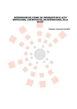 20040305_Cáceres_InterIntervención del Presidente en el Día Internacional de la Mujer.