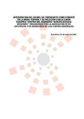 20020523_Barcelona_Intervención del Presidente en la mesa "España y su relación con la Unión...
