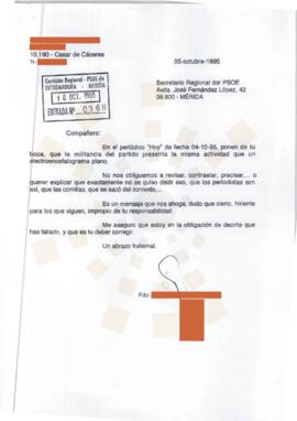 19951005_Casar de Cáceres-Mérida_Correspondencia de un ciudadano.