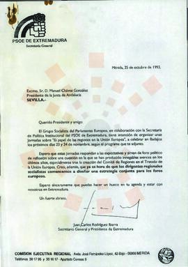 19931025_Mérida-Sevilla_Correspondencia al Presidente de la Junta de Andalucía.