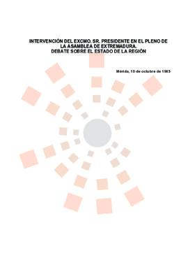 19851010_Mérida_Intervenciones del Presidente en el Debate sobre el Estado de la Región.