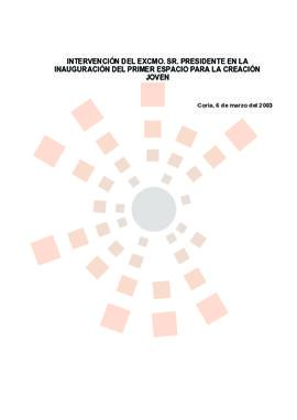 20030306_Coria_Intervención del Presidente en el primer Espacio para la Creación Joven.