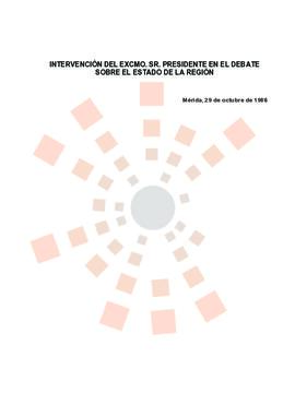 19861029_Mérida_Intervenciones del Presidente en el Debate sobre el Estado de la Región.