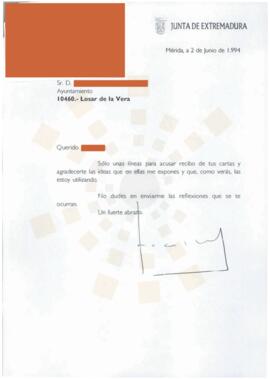 19940602_(REVISAR, QUITAR LA TARJETA DE ATAULFO PIÑERO) Correspondencia a un ciudadano.